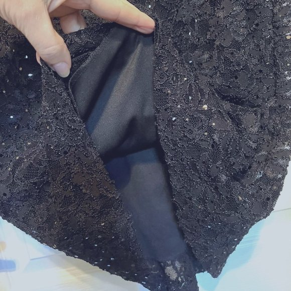 Connected Apparel Sequin-Lace-NWT-Lined Perfect "Little Black Dress"-Size 6 - Picture 6 of 14